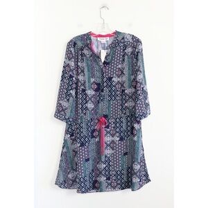 NWT Fresh FX abstract print dress fun new country peasant bohemian fun summer M